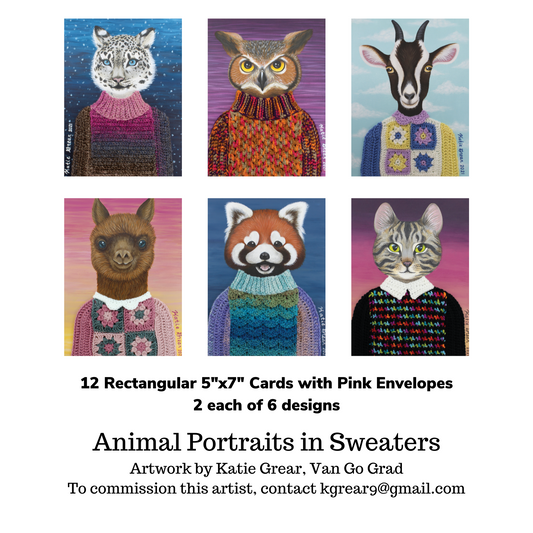 Animals in Sweaters 12 Card Pack