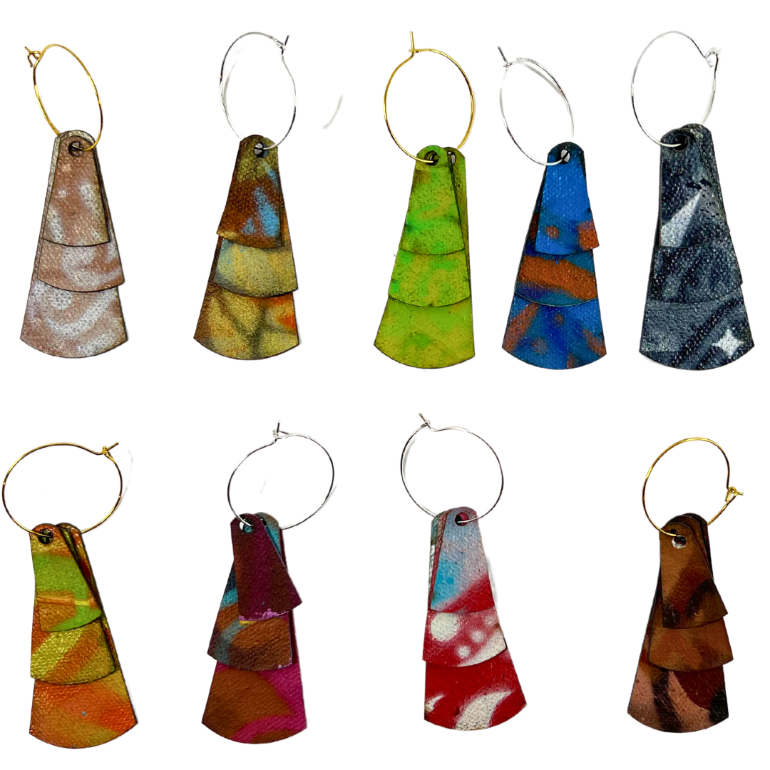 Painted Canvas Earrings