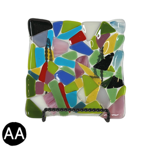 Multicolor Square Glass Plates
