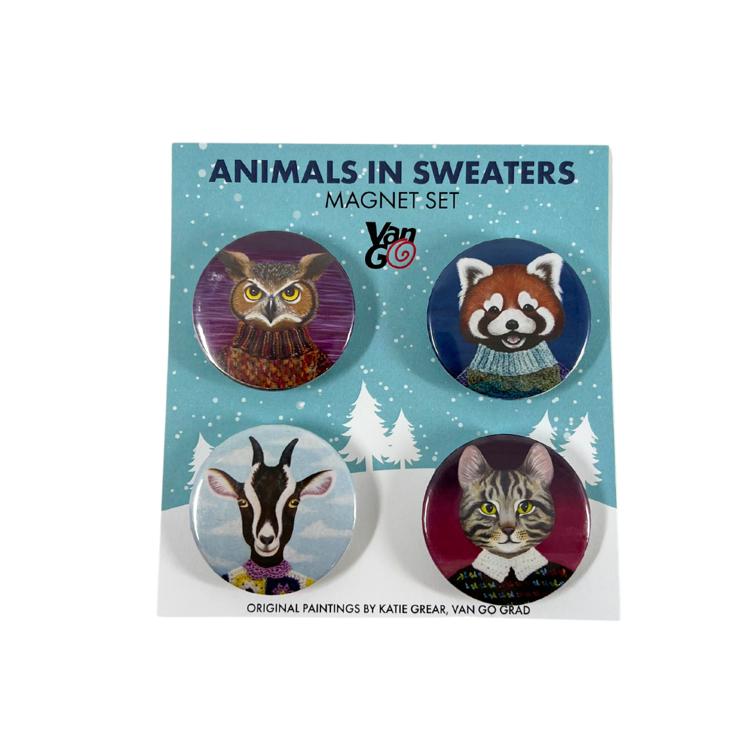 Animals in Sweaters Magnet Set of 4