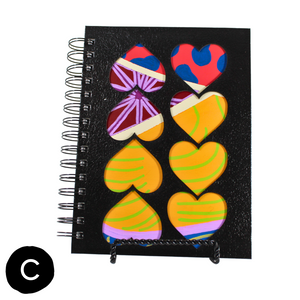 Large Color Cut-Out Black Spiral Journal