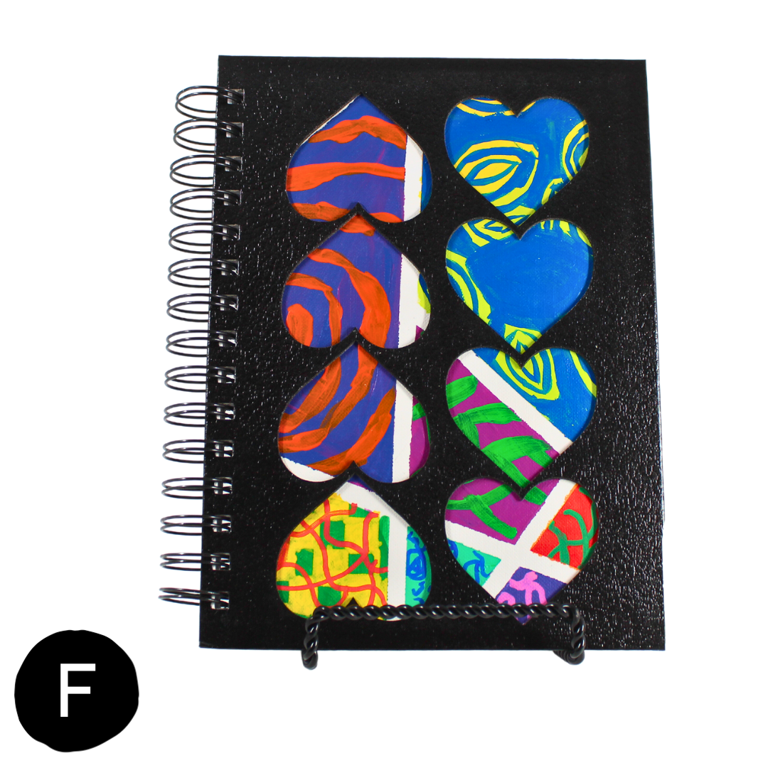 Large Color Cut-Out Black Spiral Journal