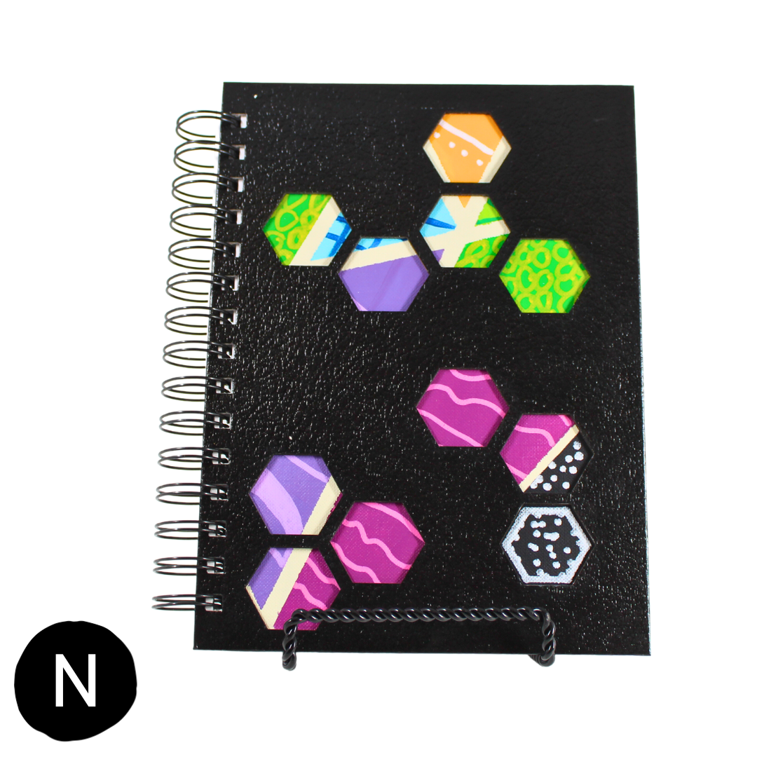 Large Color Cut-Out Black Spiral Journal