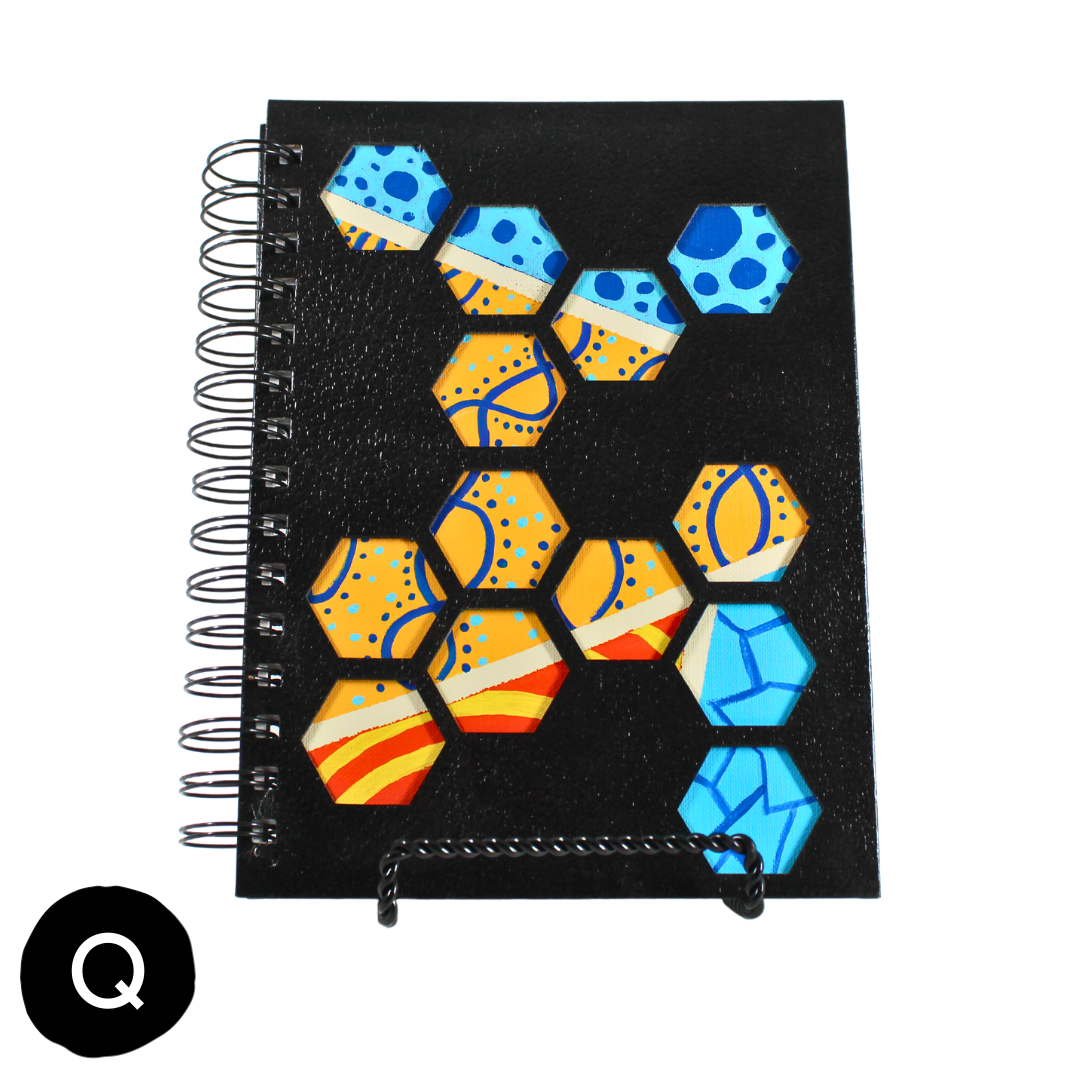 Large Color Cut-Out Black Spiral Journal