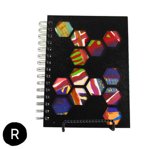 Large Color Cut-Out Black Spiral Journal