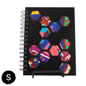 Large Color Cut-Out Black Spiral Journal