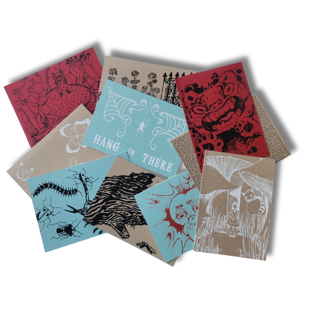 Screen-Printed Card Pack - 10 Assorted 5x7 Cards