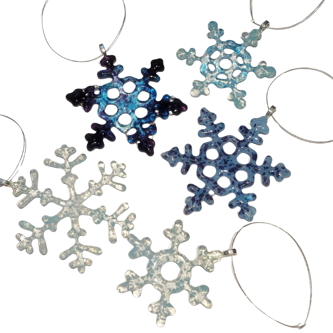 Cast Glass Snowflake Ornaments