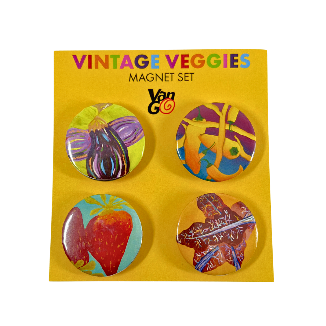 Vintage Veggies Magnet Set of 4
