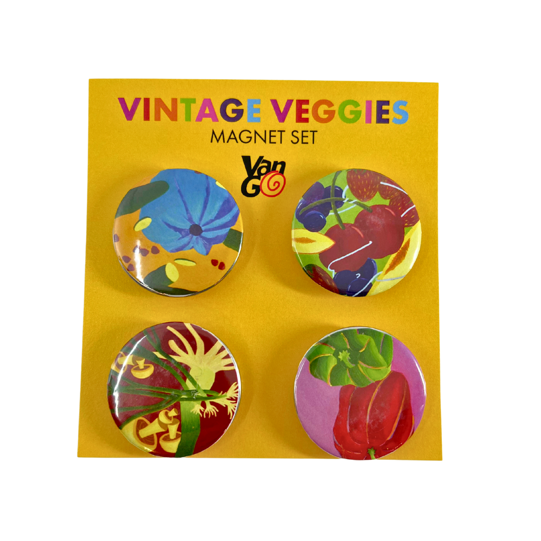 Vintage Veggies Magnet Set of 4