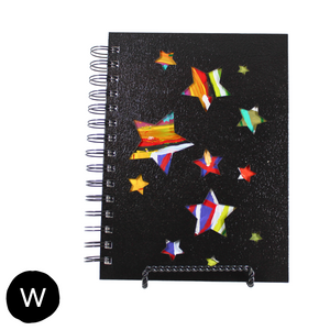 Large Color Cut-Out Black Spiral Journal