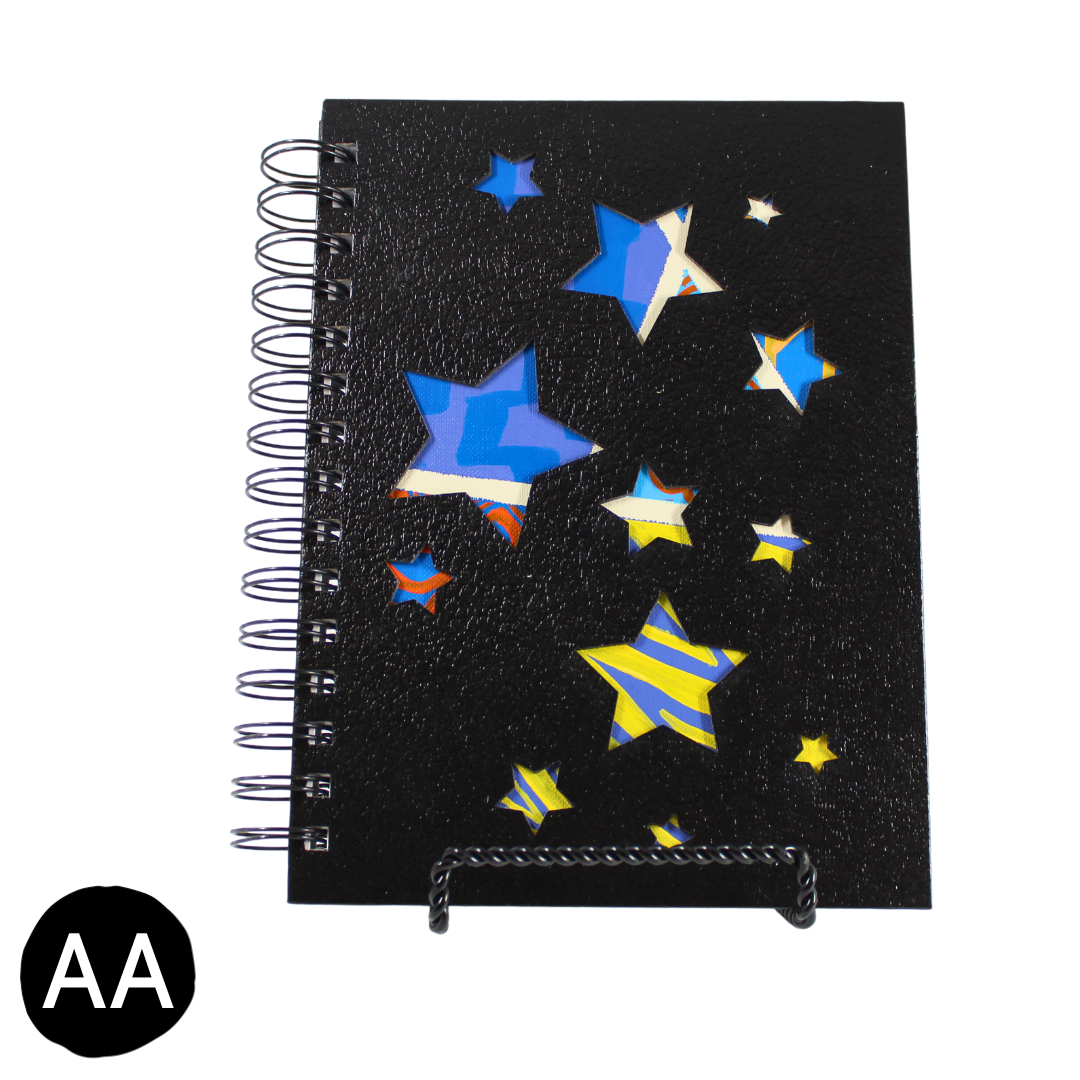 Large Color Cut-Out Black Spiral Journal