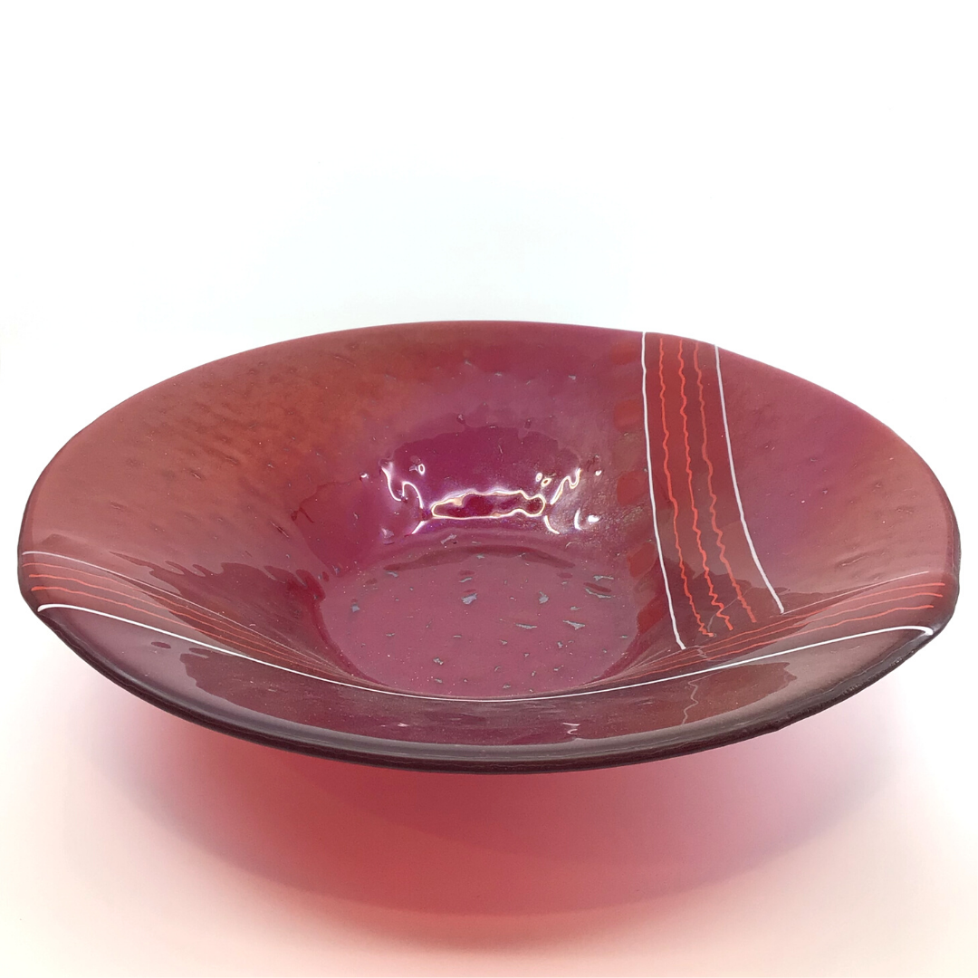 Large Red Glass Bowl