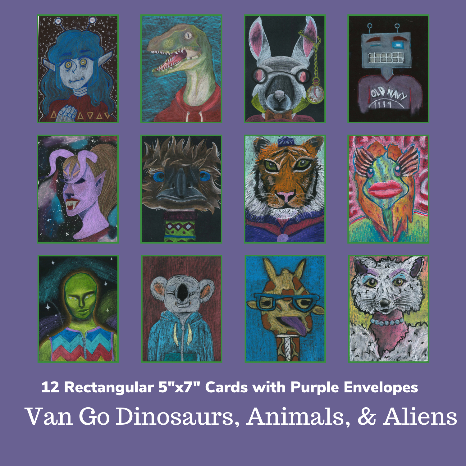 Van Go Dinosaurs, Animals & Aliens 12 Card Pack