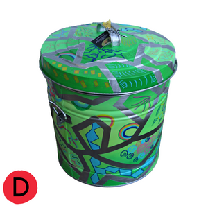 Painted 6 Gallon Trash Can