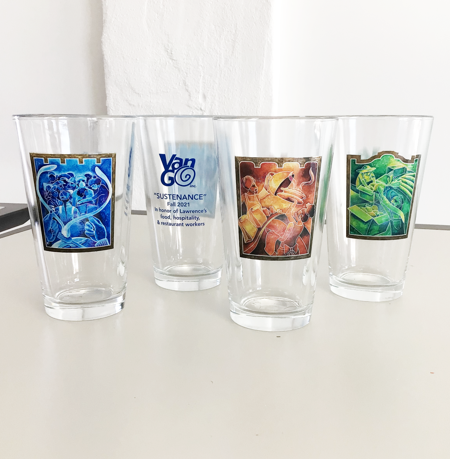 "Sustenance" Mural Pint Glass Set of 4